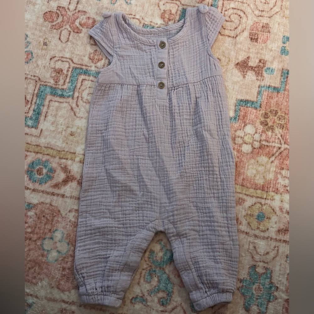 George Lavender Muslin Sleeveless Romper